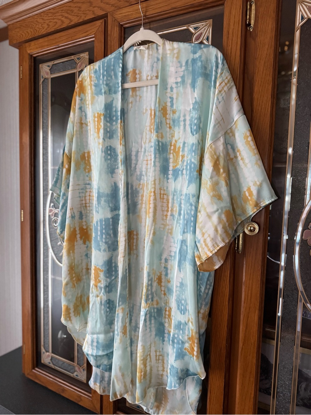 1.4.3. Story by Line Up Light Blue & Mustard Tie-Dye Kimono